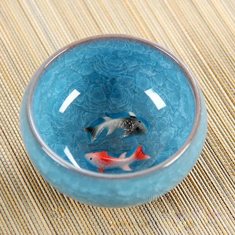 Bol Matcha – The Matcha – Bleu Profond Motif Poisson Koi - Oshi Matcha