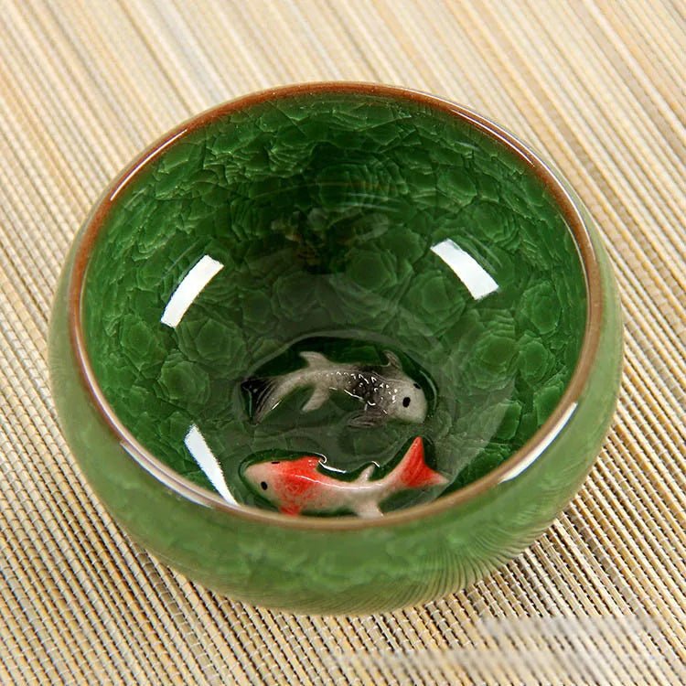 Bol Matcha – The Matcha – Bleu Profond Motif Poisson Koi - Oshi Matcha