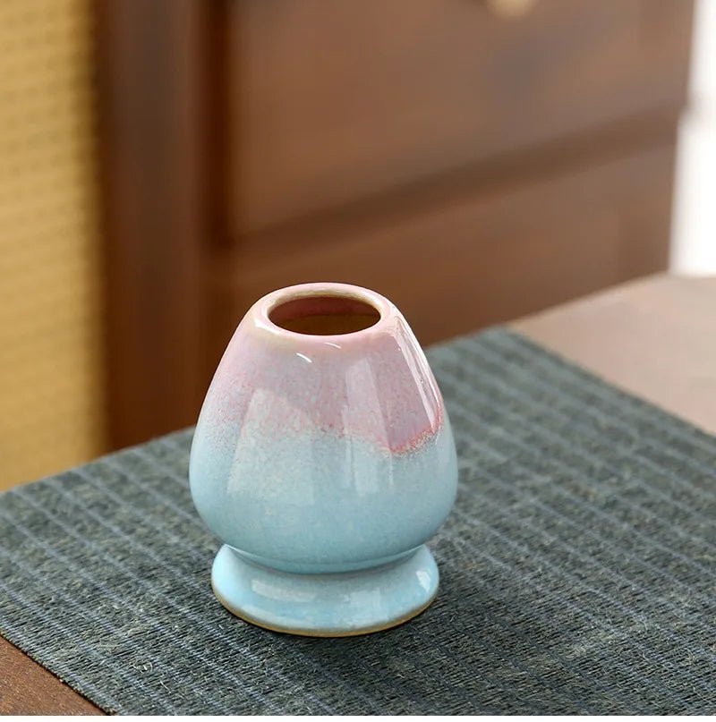 Bol Matcha – The Matcha – Floral Rose avec Support Fouet - Oshi Matcha