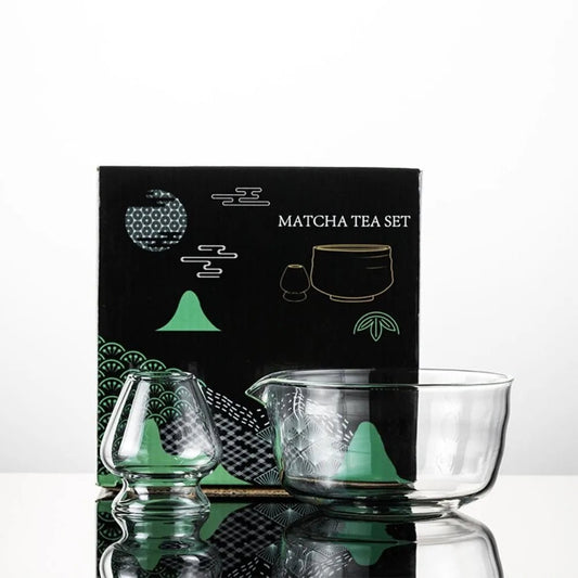 Bol Matcha – The Matcha – Verre Transparent avec Bec Verseur - Oshi Matcha