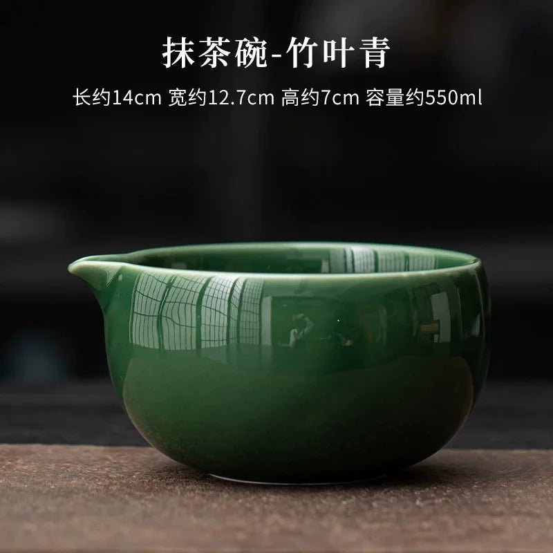 Coffret Matcha Floral Bleu – Rituel Japonais avec Fouet Bambou - Oshi Matcha