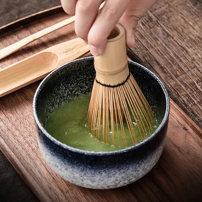 Kit Matcha Bleu Nuit – Bol Céramique, Fouet Bambou et Accessoires - Oshi Matcha
