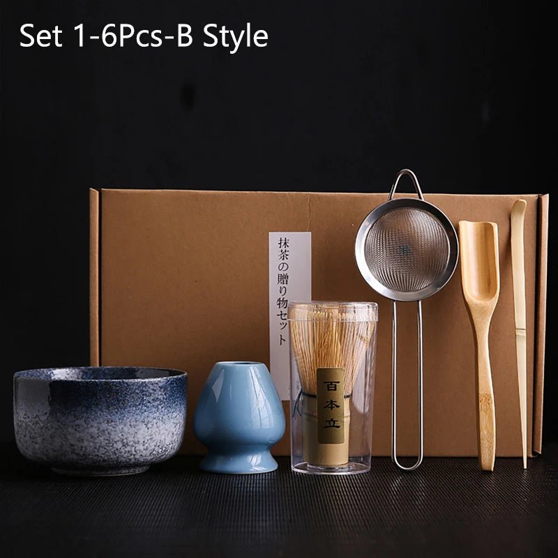 Kit Matcha Bleu Nuit – Bol Céramique, Fouet Bambou et Accessoires - Oshi Matcha