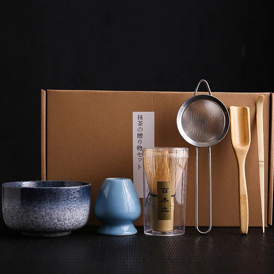 Kit Matcha Bleu Nuit – Bol Céramique, Fouet Bambou et Accessoires - Oshi Matcha