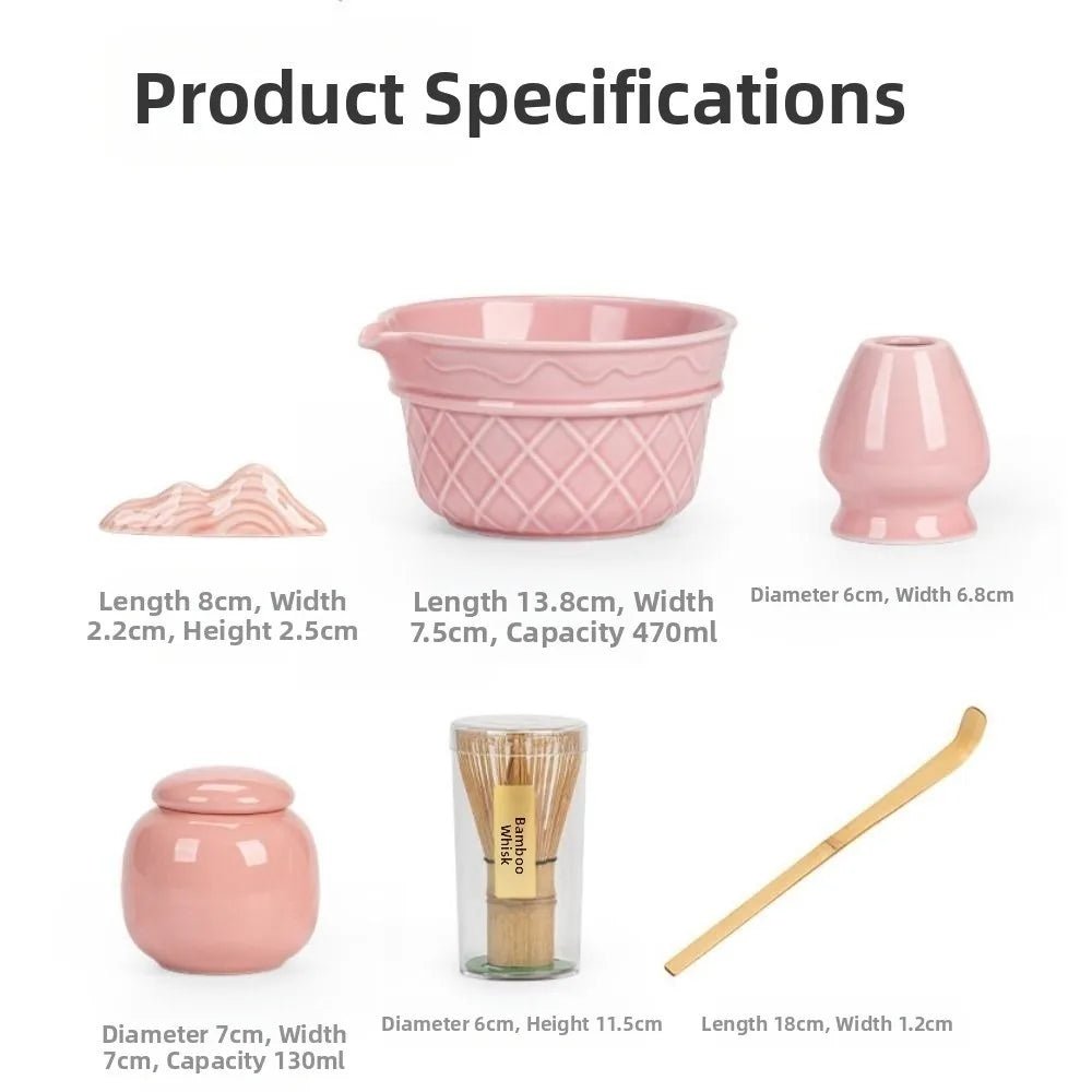 Kit Matcha Dégradé Rose – Bol Matcha avec Bec Verseur et Fouet Matcha pour THÉ MATCHA - Oshi Matcha