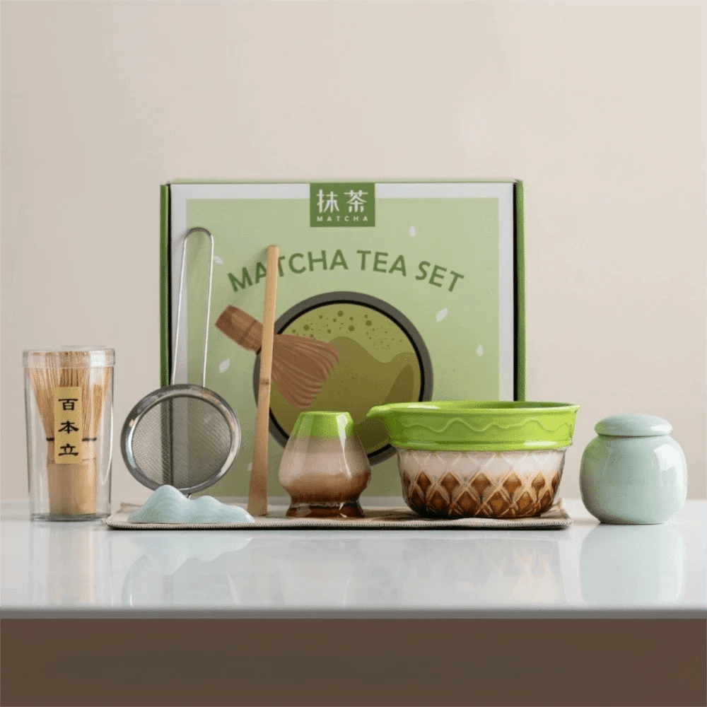 Kit Matcha Dégradé Rose – Bol Matcha avec Bec Verseur et Fouet Matcha pour THÉ MATCHA - Oshi Matcha