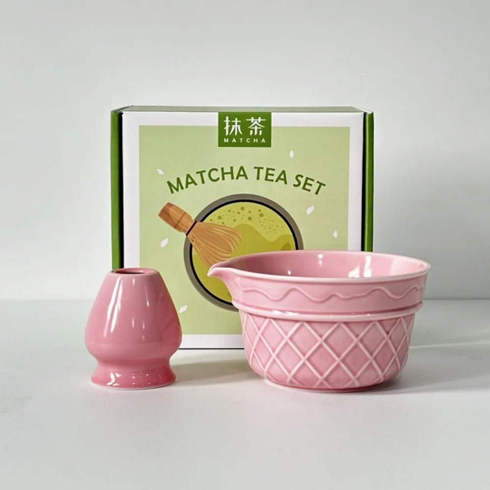 Kit Matcha Dégradé Rose – Bol Matcha avec Bec Verseur et Fouet Matcha pour THÉ MATCHA - Oshi Matcha