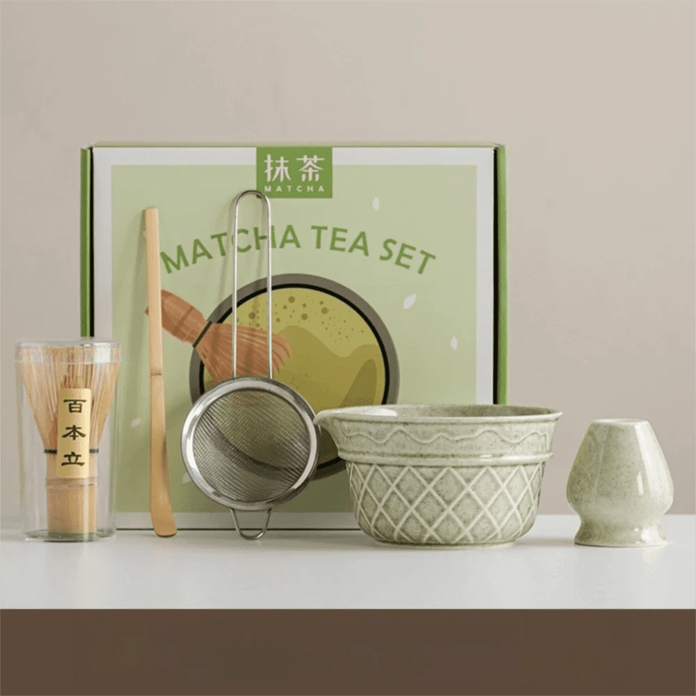 Kit Matcha Dégradé Rose – Bol Matcha avec Bec Verseur et Fouet Matcha pour THÉ MATCHA - Oshi Matcha