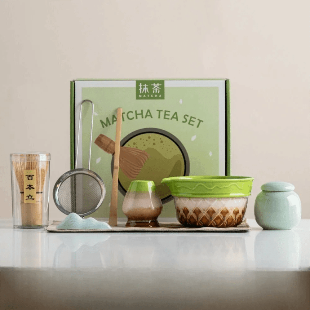 Kit Matcha Dégradé Rose – Bol Matcha avec Bec Verseur et Fouet Matcha pour THÉ MATCHA - Oshi Matcha
