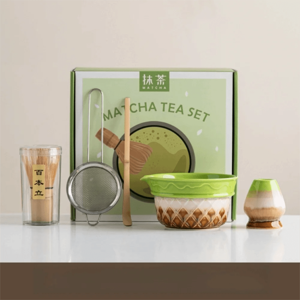 Kit Matcha Dégradé Rose – Bol Matcha avec Bec Verseur et Fouet Matcha pour THÉ MATCHA - Oshi Matcha