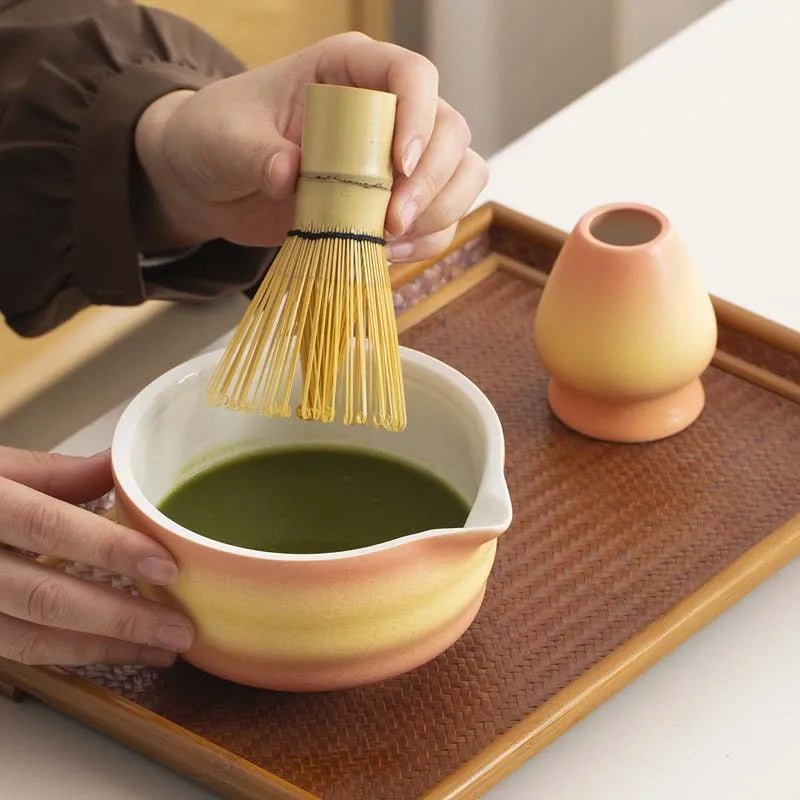 Kit Matcha Dégradé Vert – Bol Matcha Céramique et Fouet Matcha pour THÉ MATCHA - Oshi Matcha