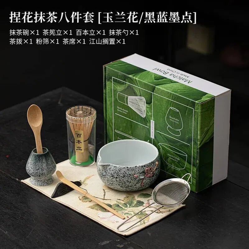 Kit Matcha Fleur Artisanale – Bol Matcha Céramique et Fouet Matcha pour THÉ MATCHA - Oshi Matcha