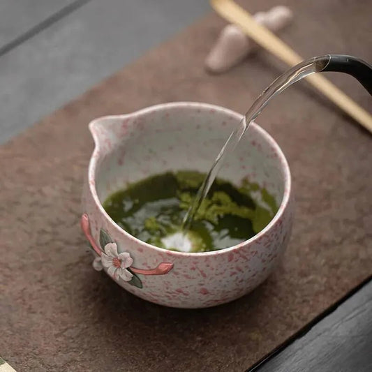 Kit Matcha Fleur Artisanale – Bol Matcha Céramique et Fouet Matcha pour THÉ MATCHA - Oshi Matcha