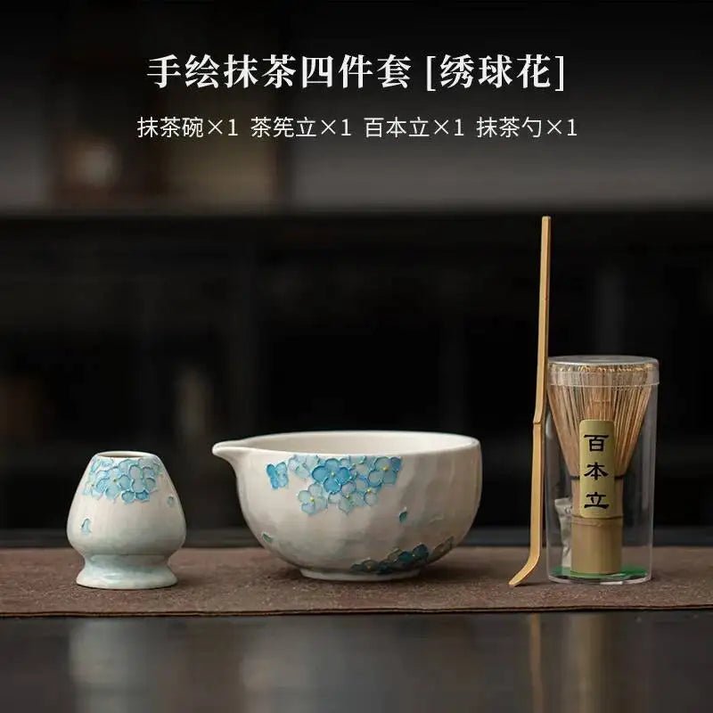 Kit Matcha Floral Japonais – Bol Matcha Fleuri et Fouet Matcha pour THÉ MATCHA - Oshi Matcha