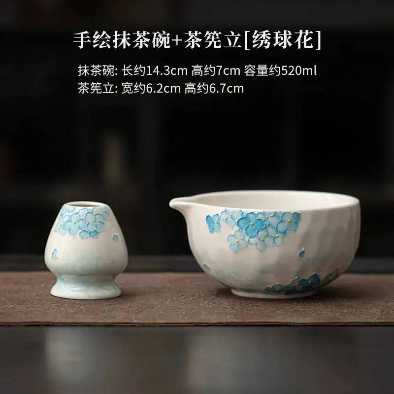Kit Matcha Floral Japonais – Bol Matcha Fleuri et Fouet Matcha pour THÉ MATCHA - Oshi Matcha