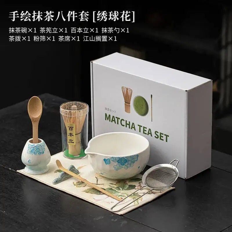 Kit Matcha Floral Japonais – Bol Matcha Fleuri et Fouet Matcha pour THÉ MATCHA - Oshi Matcha