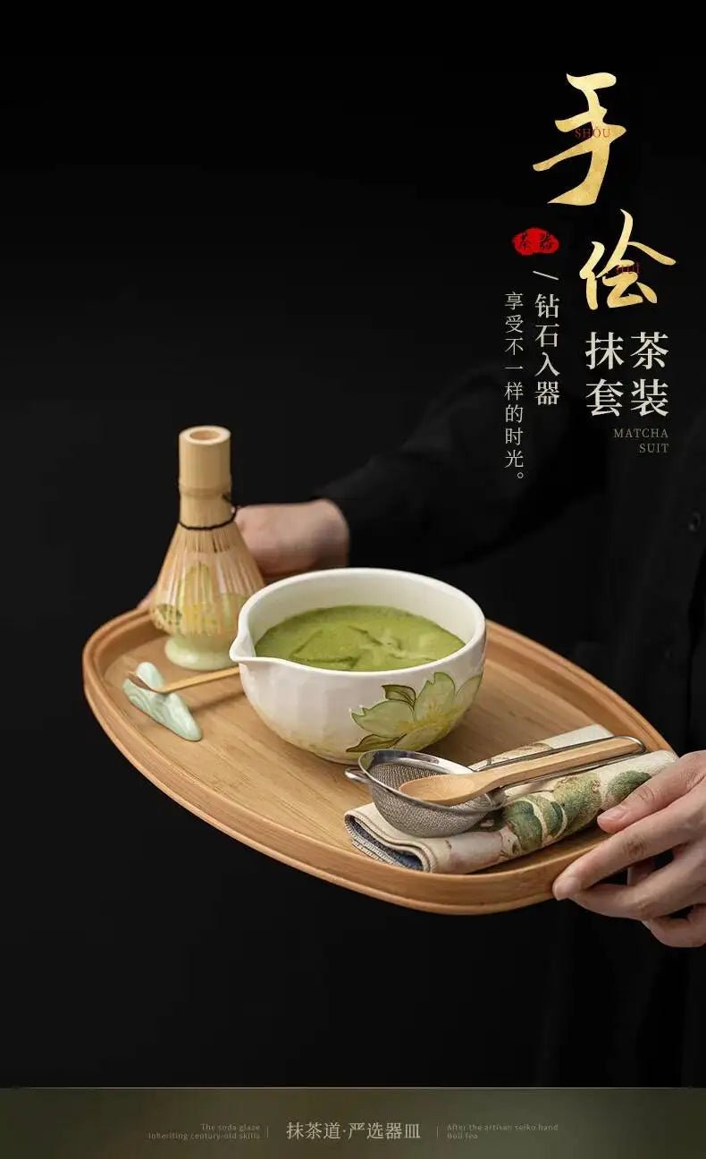Kit Matcha Floral Japonais – Bol Matcha Fleuri et Fouet Matcha pour THÉ MATCHA - Oshi Matcha