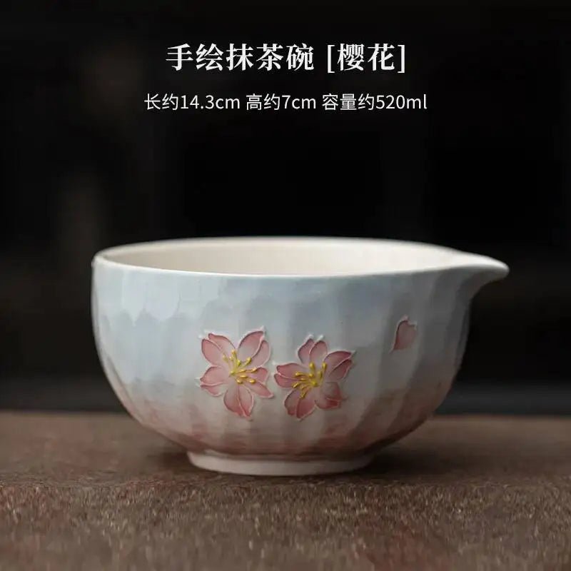 Kit Matcha Floral Japonais – Bol Matcha Fleuri et Fouet Matcha pour THÉ MATCHA - Oshi Matcha