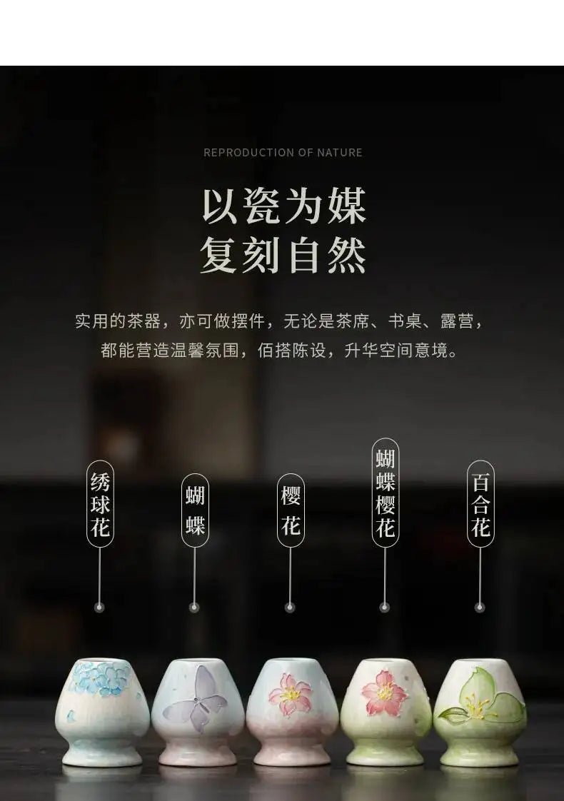 Kit Matcha Floral Japonais – Bol Matcha Fleuri et Fouet Matcha pour THÉ MATCHA - Oshi Matcha