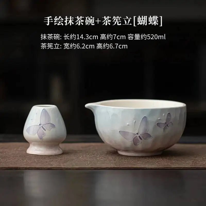 Kit Matcha Floral Japonais – Bol Matcha Fleuri et Fouet Matcha pour THÉ MATCHA - Oshi Matcha