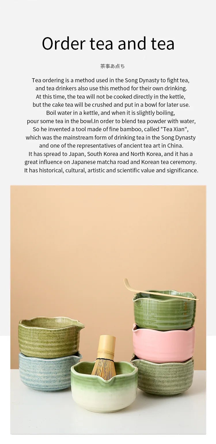 Kit Matcha Floral Vert – Bol Matcha Céramique et Fouet Matcha pour THÉ MATCHA - Oshi Matcha
