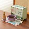 Charger l'image dans la visionneuse de la galerie, Kit Matcha Floral Violet – Bol Matcha Céramique et Fouet Matcha pour THÉ MATCHA - Oshi Matcha
