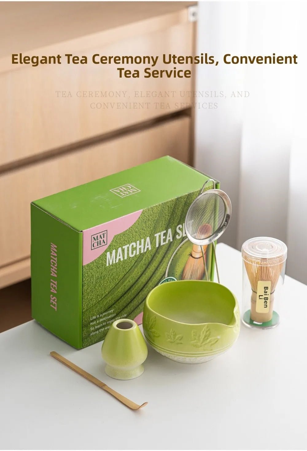 Kit Matcha Japonais Complet – Bol Matcha Vert, Fouet Matcha et Accessoires pour THÉ MATCHA - Oshi Matcha