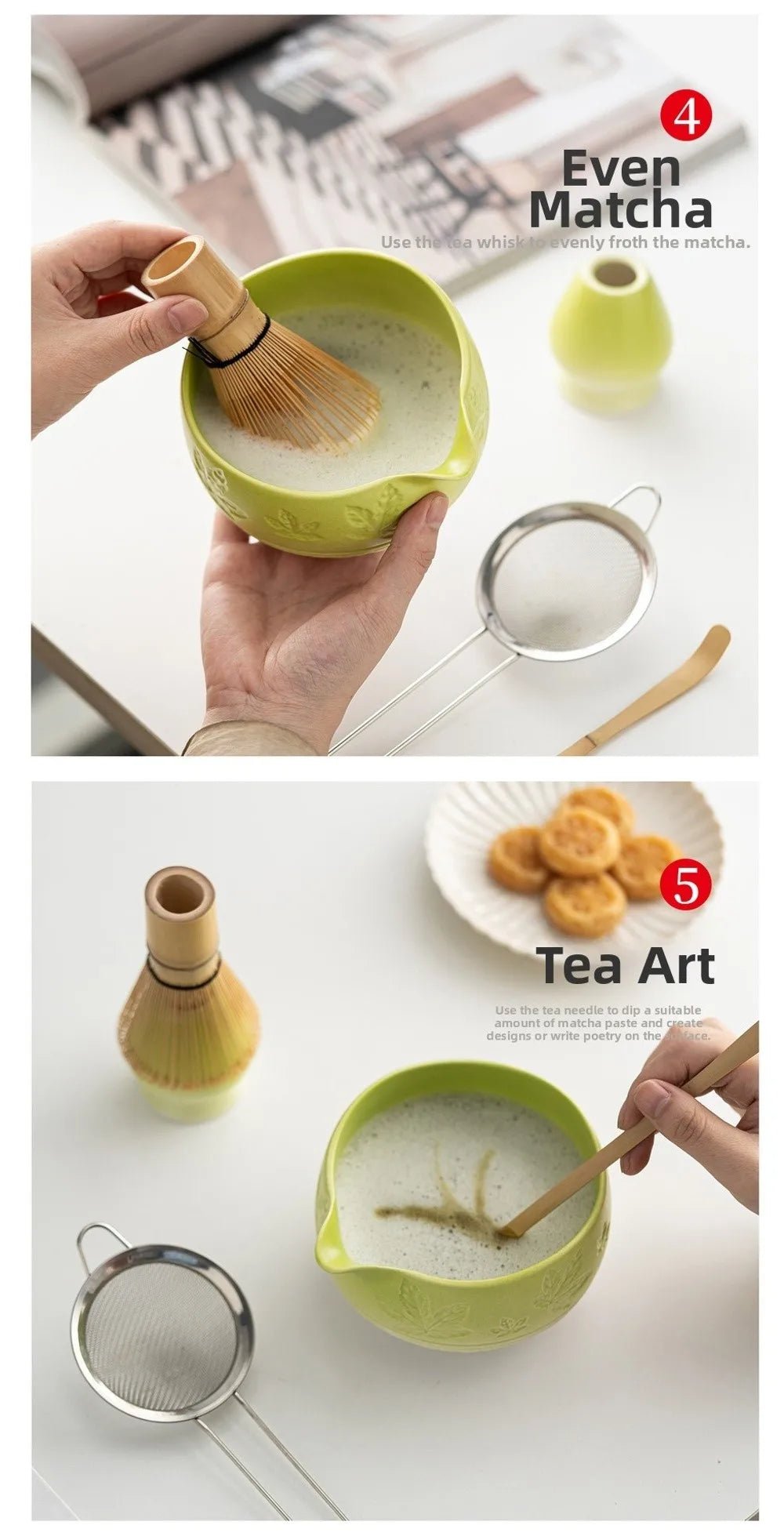 Kit Matcha Japonais Complet – Bol Matcha Vert, Fouet Matcha et Accessoires pour THÉ MATCHA - Oshi Matcha