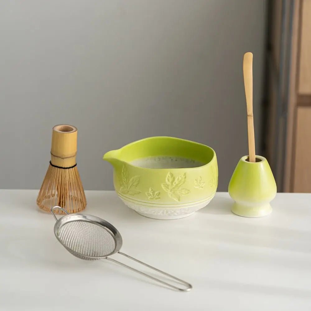 Kit Matcha Japonais Complet – Bol Matcha Vert, Fouet Matcha et Accessoires pour THÉ MATCHA - Oshi Matcha