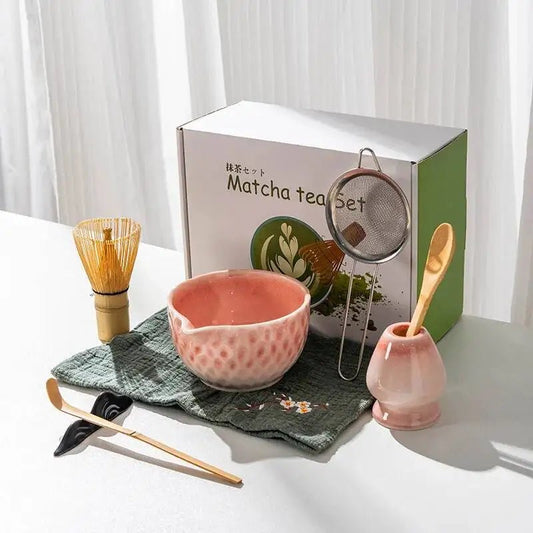 Kit Matcha Japonais Rose – Bol Matcha Céramique et Fouet Matcha pour THÉ MATCHA - Oshi Matcha