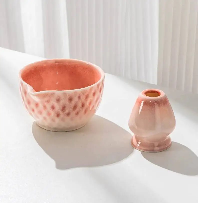 Kit Matcha Japonais Rose – Bol Matcha Céramique et Fouet Matcha pour THÉ MATCHA - Oshi Matcha