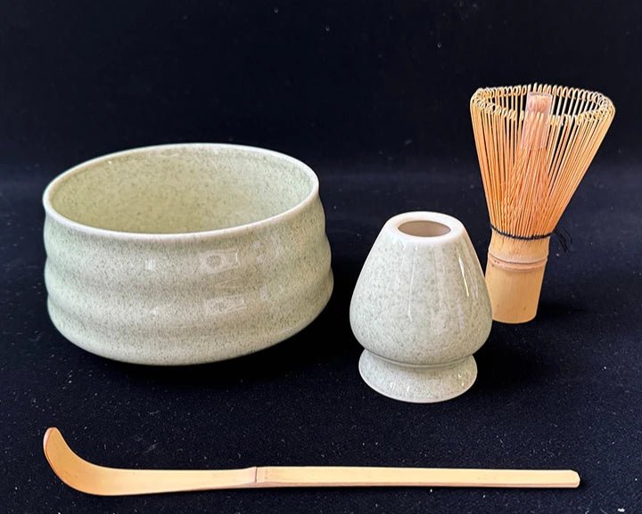 Kit Matcha Japonais Rustique – Bol Matcha Vert Texturé et Fouet Matcha pour THÉ MATCHA - Oshi Matcha