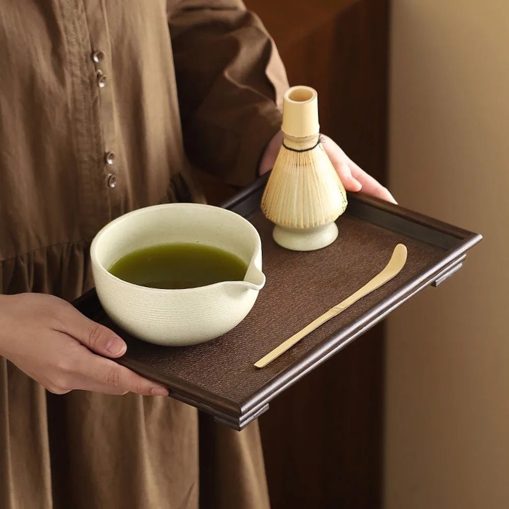 Kit Matcha Noir Élégant – Bol Matcha Céramique et Fouet Matcha pour THÉ MATCHA - Oshi Matcha