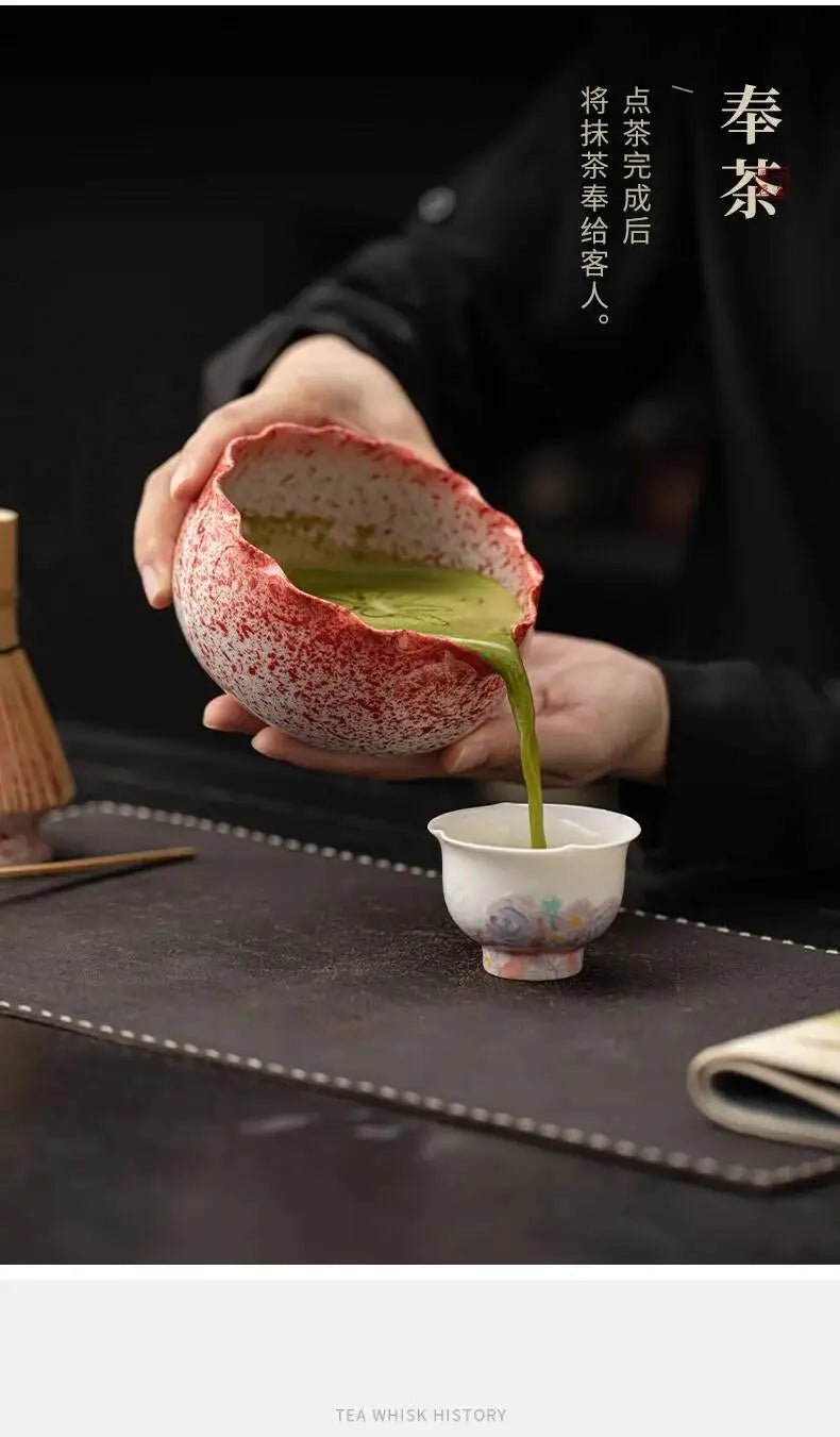 Kit Matcha Rouge Japonais – Bol Matcha Texturé et Fouet Matcha pour THÉ MATCHA - Oshi Matcha