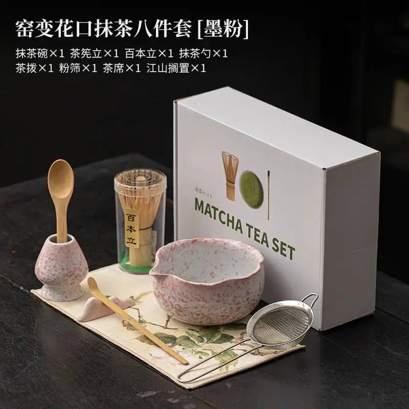 Kit Matcha Rouge Japonais – Bol Matcha Texturé et Fouet Matcha pour THÉ MATCHA - Oshi Matcha