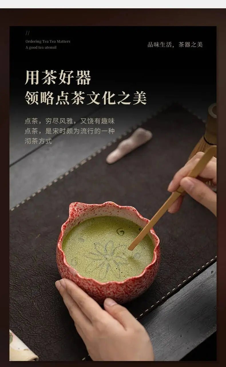 Kit Matcha Rouge Japonais – Bol Matcha Texturé et Fouet Matcha pour THÉ MATCHA - Oshi Matcha