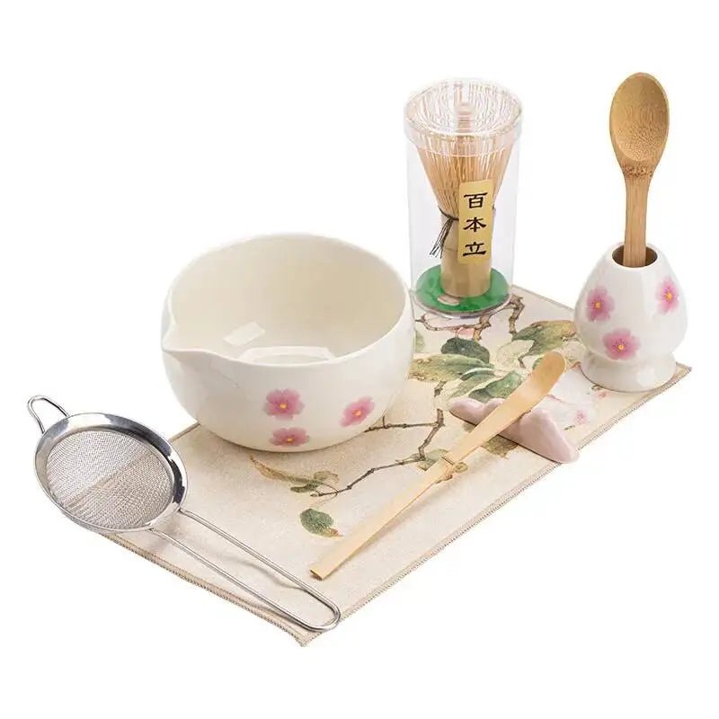 Kit Matcha Sakura – Bol Matcha Fleuri et Fouet Matcha pour THÉ MATCHA - Oshi Matcha