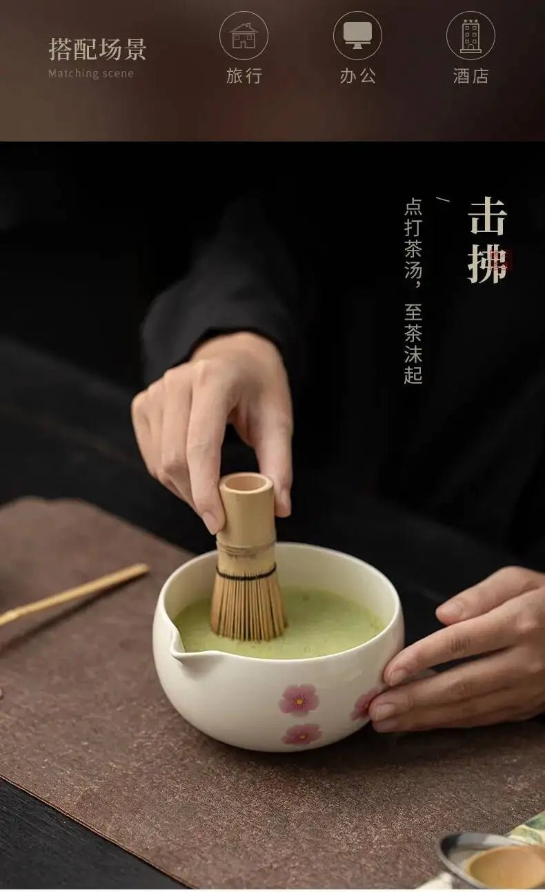 Kit Matcha Sakura – Bol Matcha Fleuri et Fouet Matcha pour THÉ MATCHA - Oshi Matcha