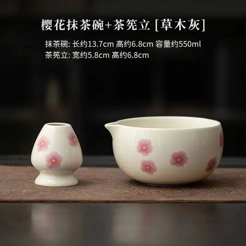 Kit Matcha Sakura – Bol Matcha Fleuri et Fouet Matcha pour THÉ MATCHA - Oshi Matcha