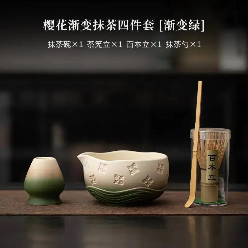 Kit Matcha Sakura Dégradé – Bol Matcha Céramique et Fouet Matcha pour THÉ MATCHA - Oshi Matcha