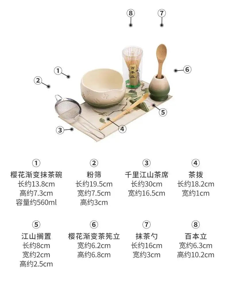 Kit Matcha Sakura Dégradé – Bol Matcha Céramique et Fouet Matcha pour THÉ MATCHA - Oshi Matcha