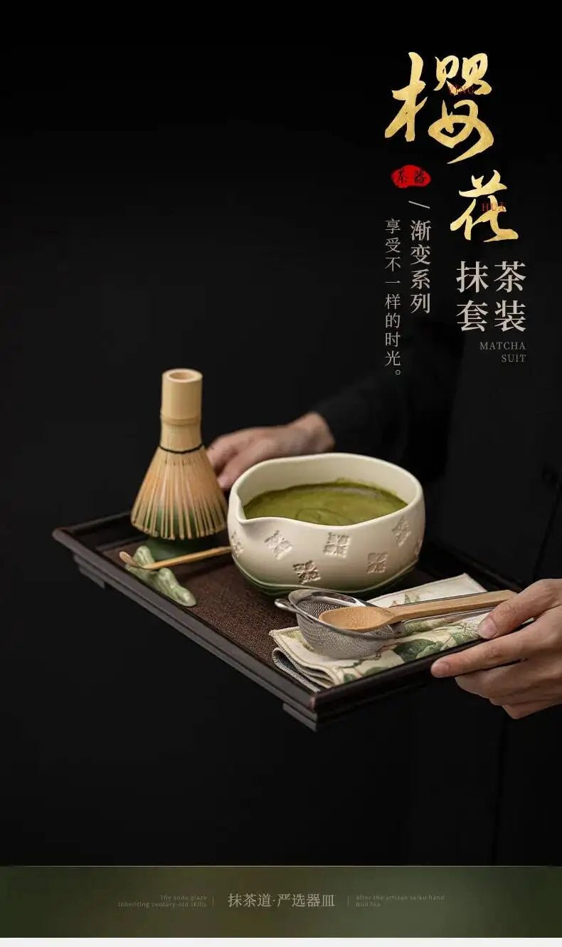 Kit Matcha Sakura Dégradé – Bol Matcha Céramique et Fouet Matcha pour THÉ MATCHA - Oshi Matcha