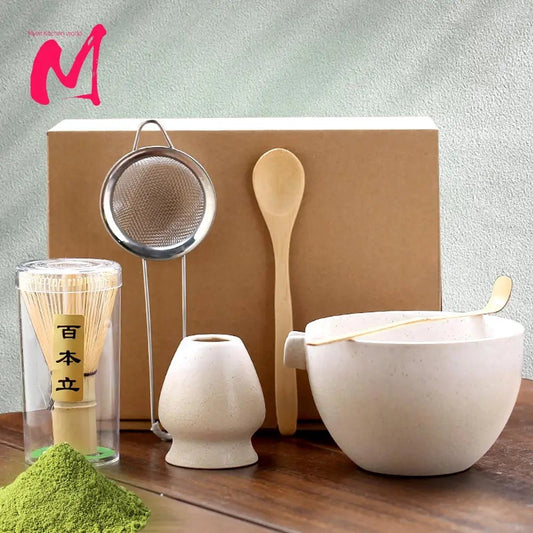 Kit Matcha – The Matcha – Blanc Crème avec Bol Verseur et Accessoires - Oshi Matcha