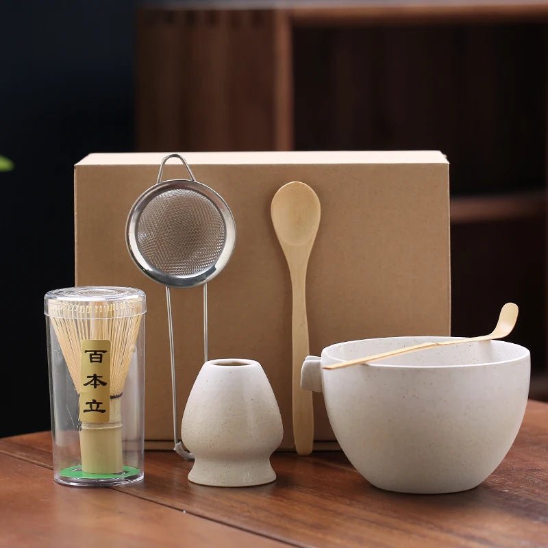 Kit Matcha – The Matcha – Blanc Crème avec Bol Verseur et Accessoires - Oshi Matcha