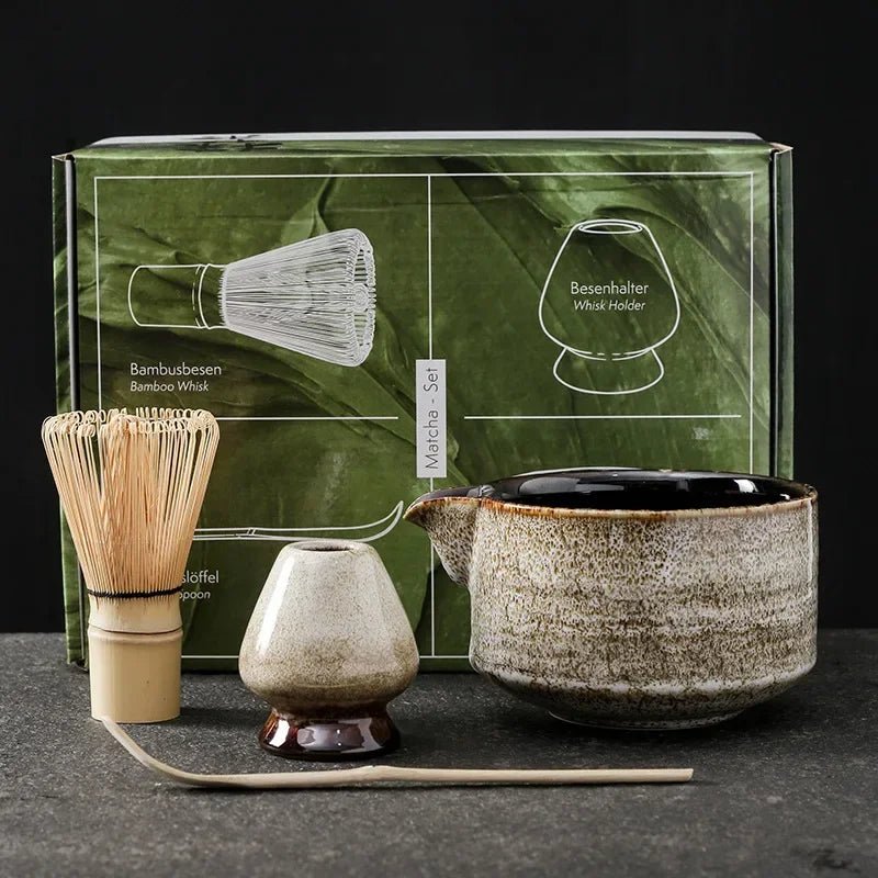 Kit Matcha – The Matcha – Bleu Nuit avec Bol Céramique et Fouet Bambou - Oshi Matcha