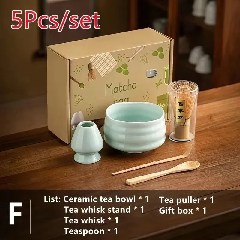 Kit Matcha – The Matcha – Bleu Nuit avec Bol Céramique et Fouet Bambou - Oshi Matcha