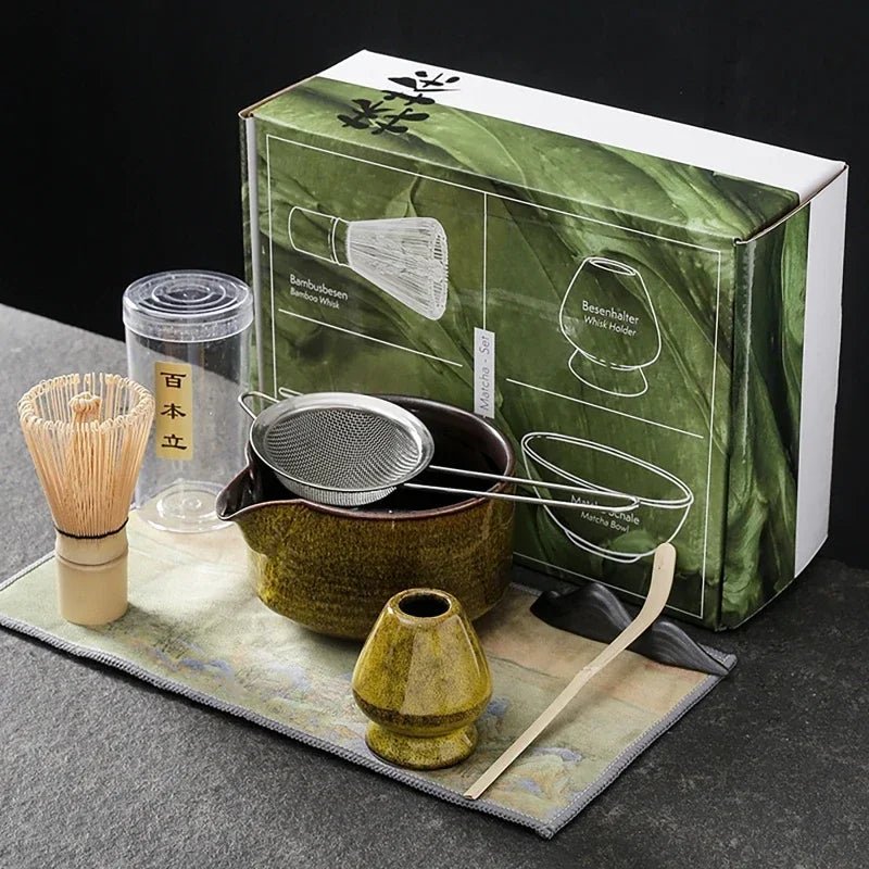 Kit Matcha – The Matcha – Bleu Nuit avec Bol Céramique et Fouet Bambou - Oshi Matcha