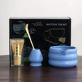 Charger l'image dans la visionneuse de la galerie, Kit Matcha – The Matcha – Bleu Nuit avec Bol Céramique et Fouet Bambou - Oshi Matcha
