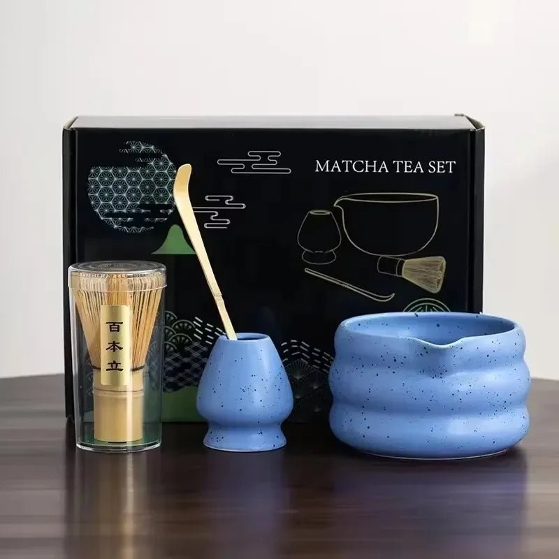 Kit Matcha – The Matcha – Bleu Nuit avec Bol Céramique et Fouet Bambou - Oshi Matcha