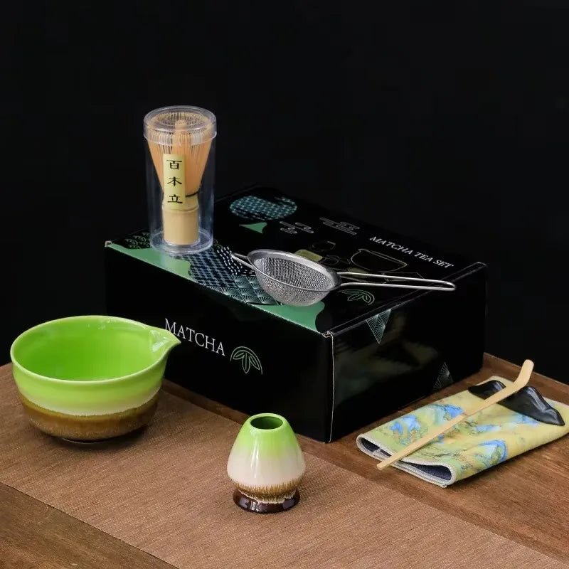 Kit Matcha – The Matcha – Bleu Nuit avec Bol Céramique et Fouet Bambou - Oshi Matcha